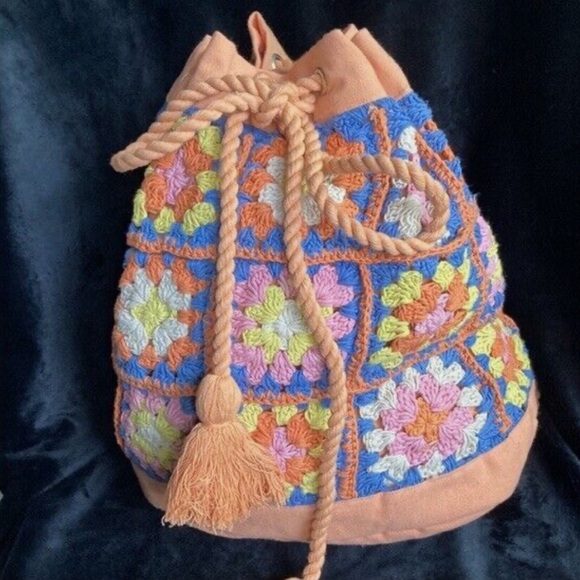 Urban 100% cotton Multi Color Crochet Backpack main image 6